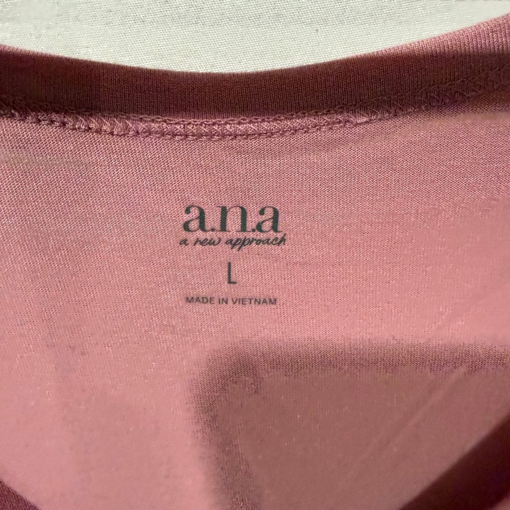 ANA A New Approach Womens V-Neck Tank Top‎ Eternal Rose Pink ADXVN1004V153B6 L - Picture 3 of 6